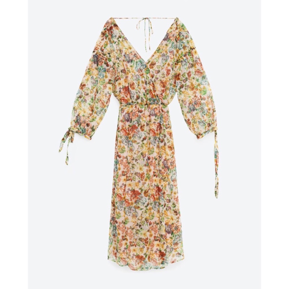 ZARA Printed Crepe Dress SM
