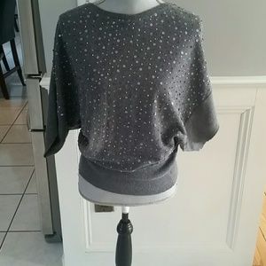 Charter club Heather chsrcoal Sequined sweater