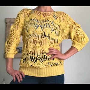 Hand-knitted Canary Sweater from Spain, Size M/L