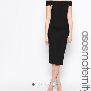 ASOS maternity midi off shoulder dress