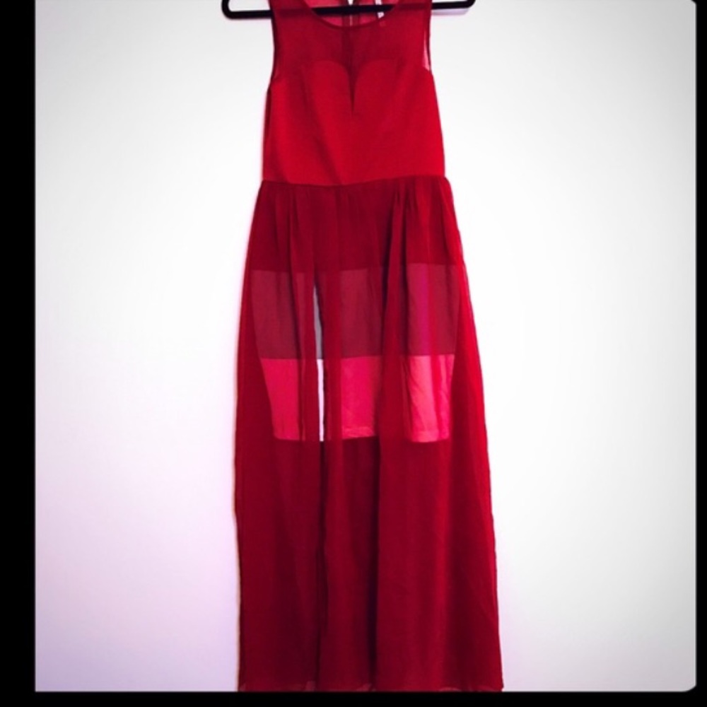 🎈NWT sheet red merlot maxi dress - Picture 2 of 4
