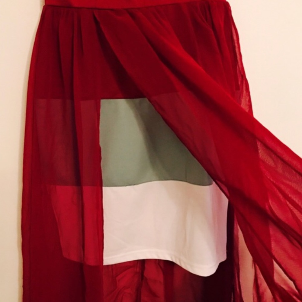 🎈NWT sheet red merlot maxi dress - Picture 3 of 4
