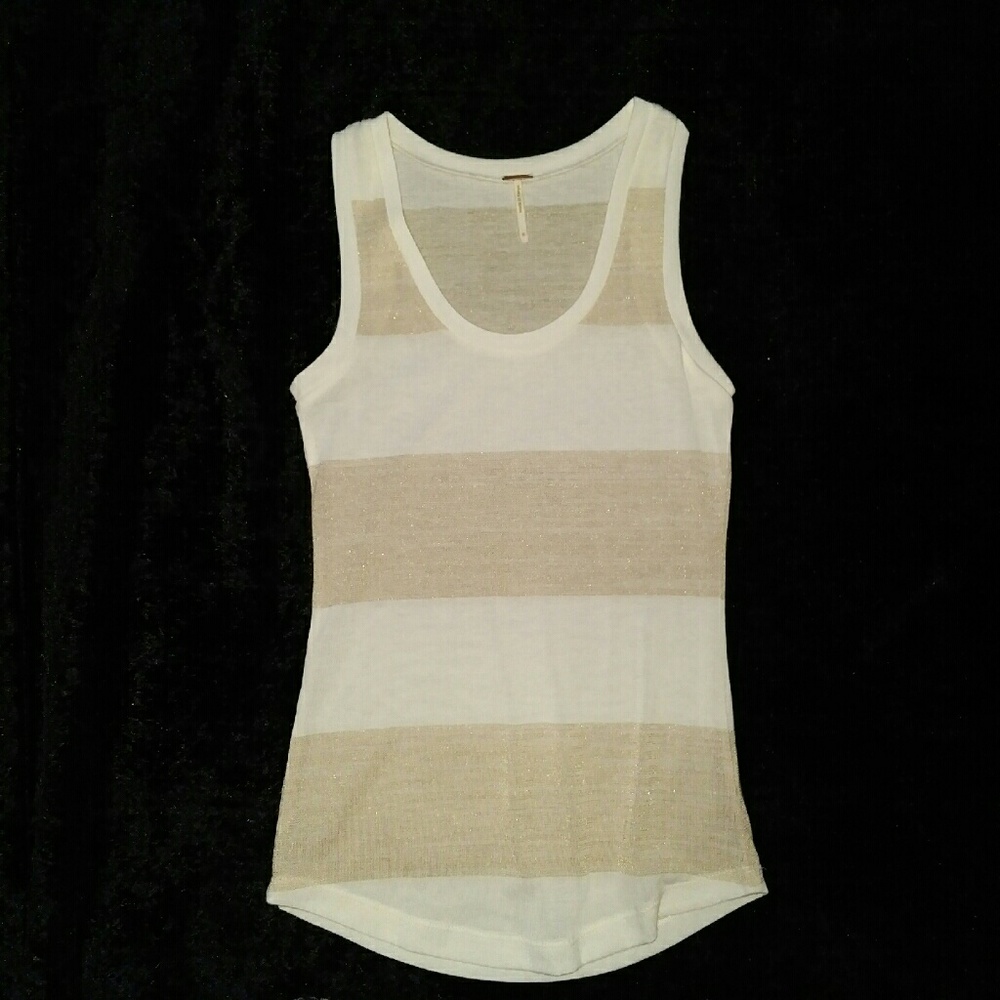 Shimmery gold stripe top