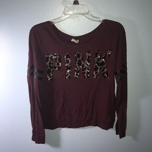 pink t shirt, can be worn off shoulder