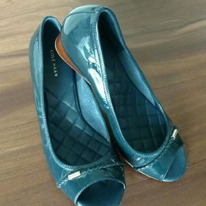 Cole Haan Tali peep toe wedge never worn