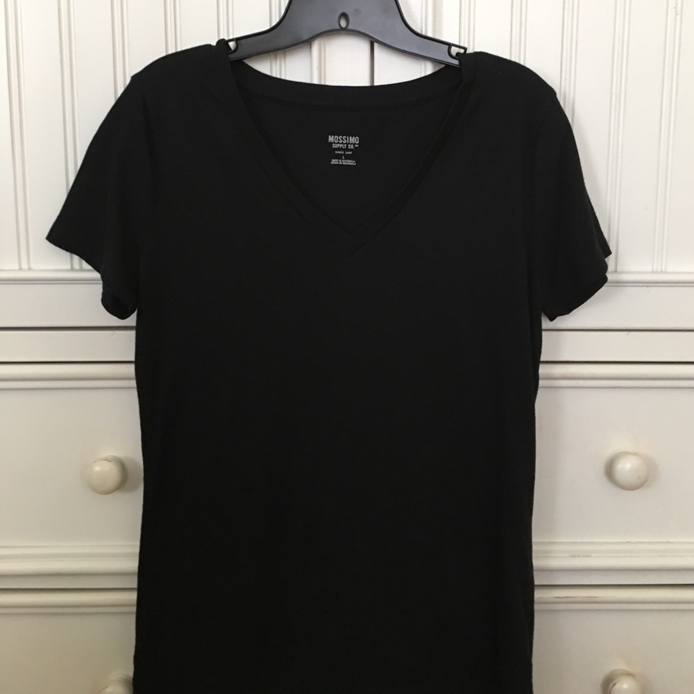 BRAND NEW/NEVER WORN black basic v-neck tee