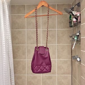 Asos plum purple chain cross body bucket bag