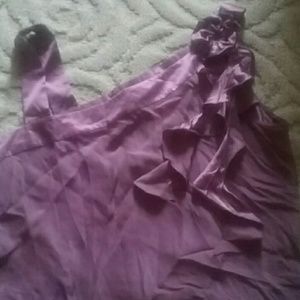 Satin purple dressy shirt