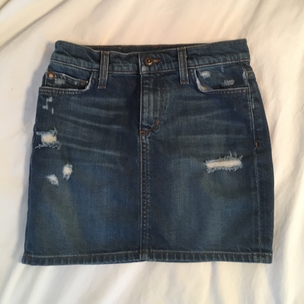 Joe's Jeans distressed denim mini skirt, 24 waist