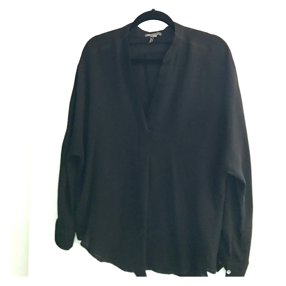 Vince 100% silk black blouse
