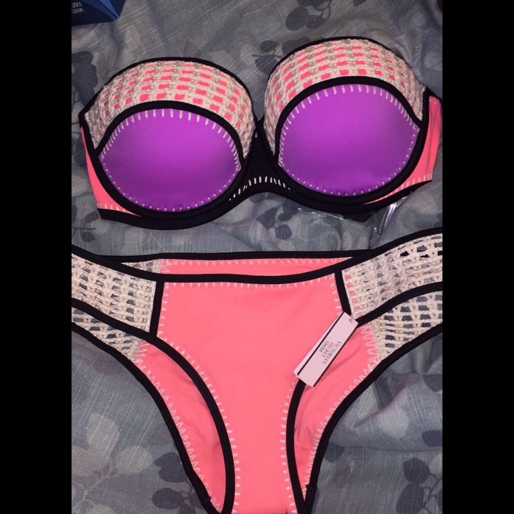 VS crochet bandeau top with bottoms