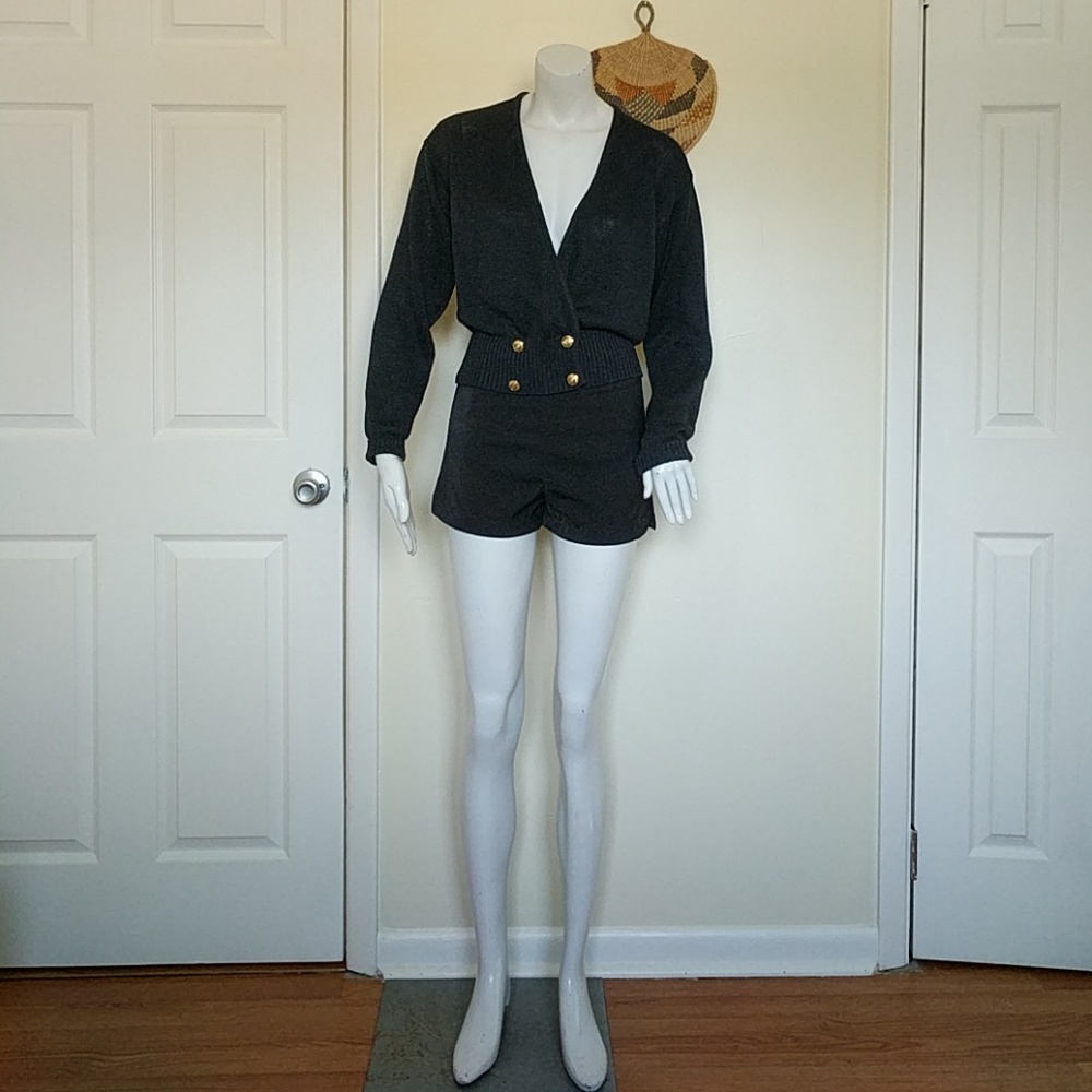 Vintage 1980s Black Blousy Cardigan
