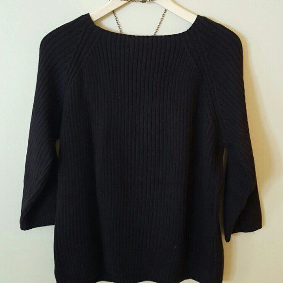 Black three-quarter-length sleeve sweater - Picture 3 of 4