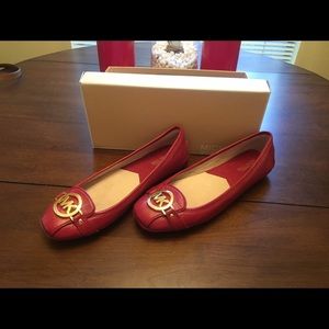 Authentic Micheal kors red ballet flats