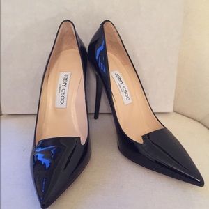 Jimmy Choo Ari Shoes, Size 38.  Black Patent.