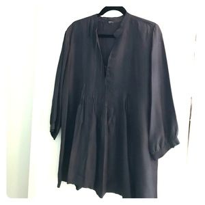 Silk pleated tunic blouse