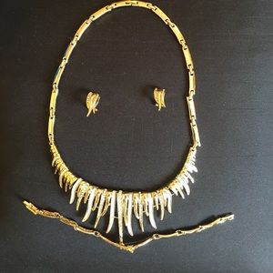 Gold and silver plated jewelry set