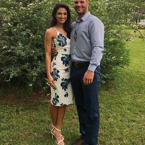 Gorgeous blue and white dress