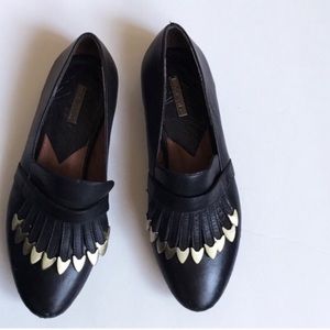 Matiko Leather Brass Tassel Flats
