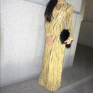 Yellow Embellished Virgos Lounge Maxi Dress