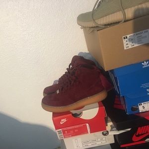 Suede hi top Air Force 1s