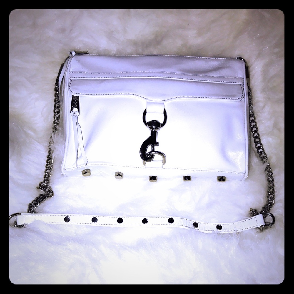 [SOLD] Rebecca Minkoff White Leather X Body Bag