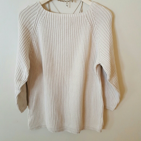 Off-white 3/4 length sleeve sweater - Picture 3 of 4