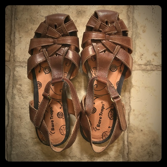 Bare Traps Shoes - Bare Traps Brown Leather Sandals