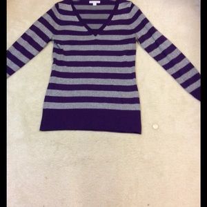 Ny and Co purple striped glitter sweater size XS