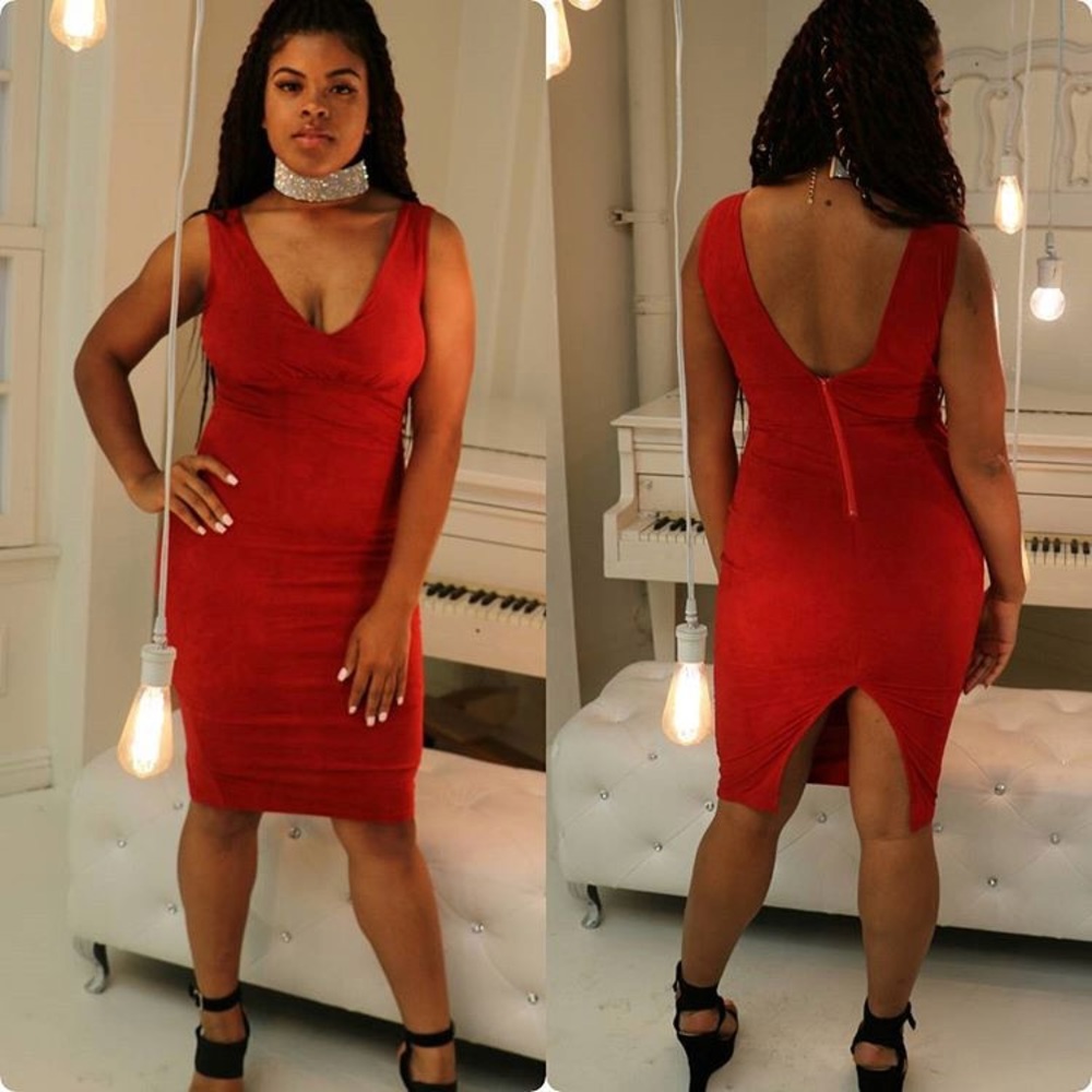 Soft Suede Bodycon Dress