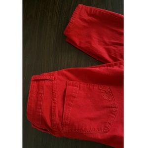 Express red skinny jeans