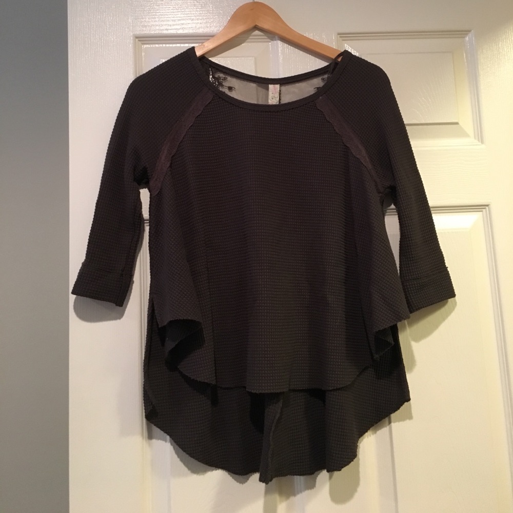 3/4 sleeve free people tee