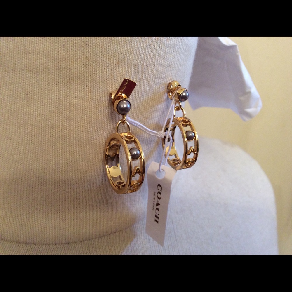 Coach gold earrings