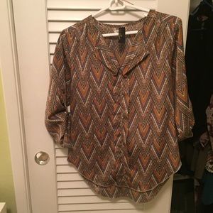 Francesca's Collection Multi Colored Blouse Small