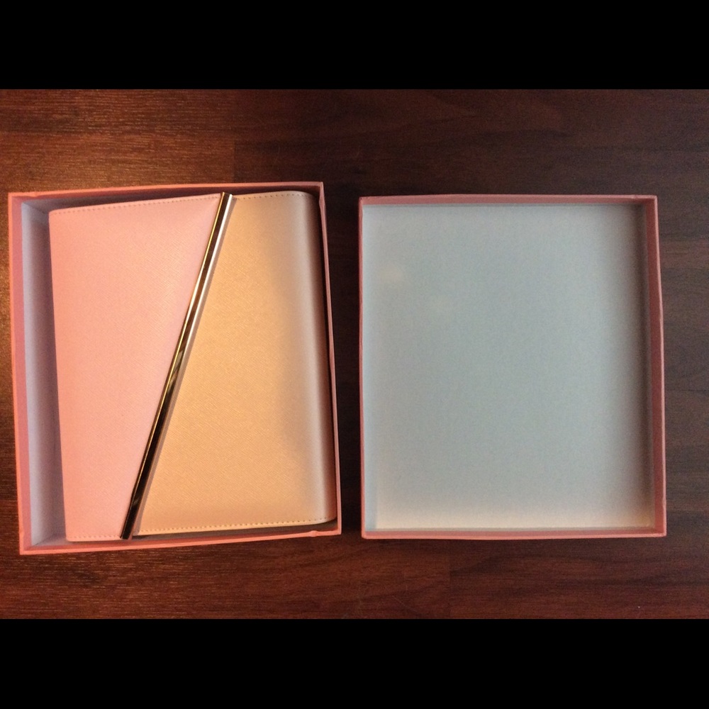 Peony pink/tan leather Happiness Planner- NIB