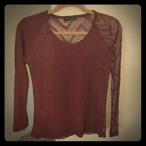 Zara maroon long sleeve with sheer back