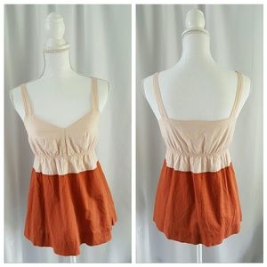 J. CREW Pink & Orange Color Block Tank Top