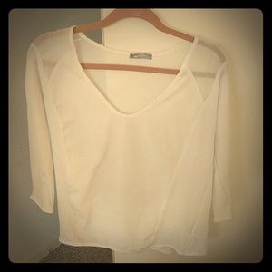 Zara White mesh long sleeve