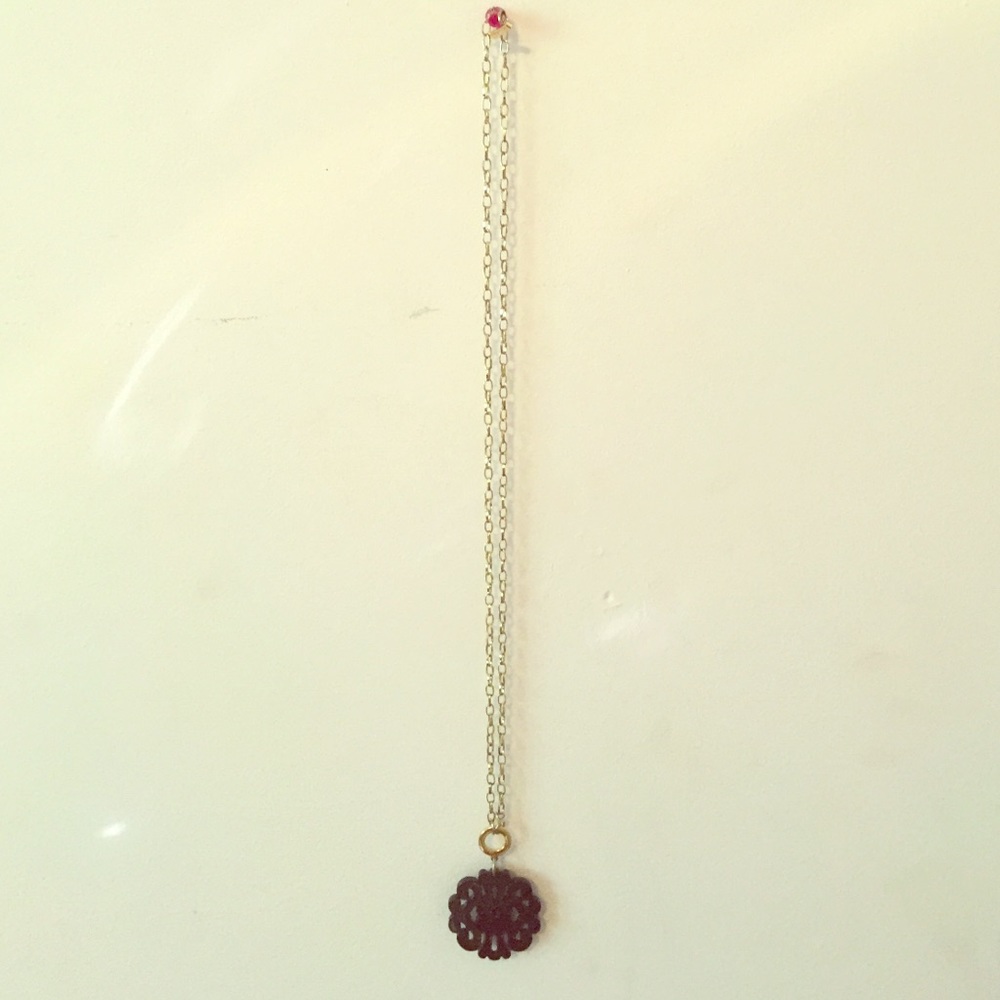 Long/Short pendant black and gold necklace!!