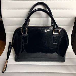 BCBG Handbag in Shiny Black Patent Leather