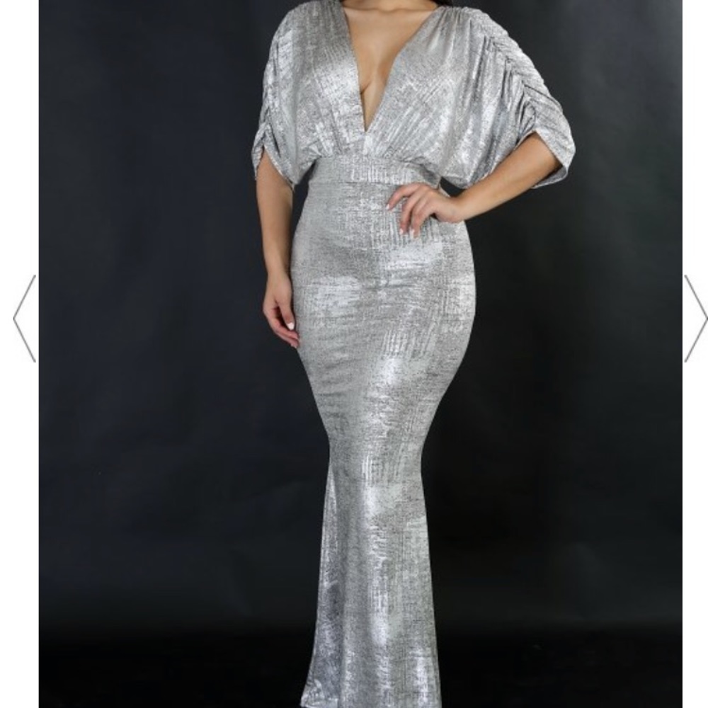 Silver maxi dressy dress