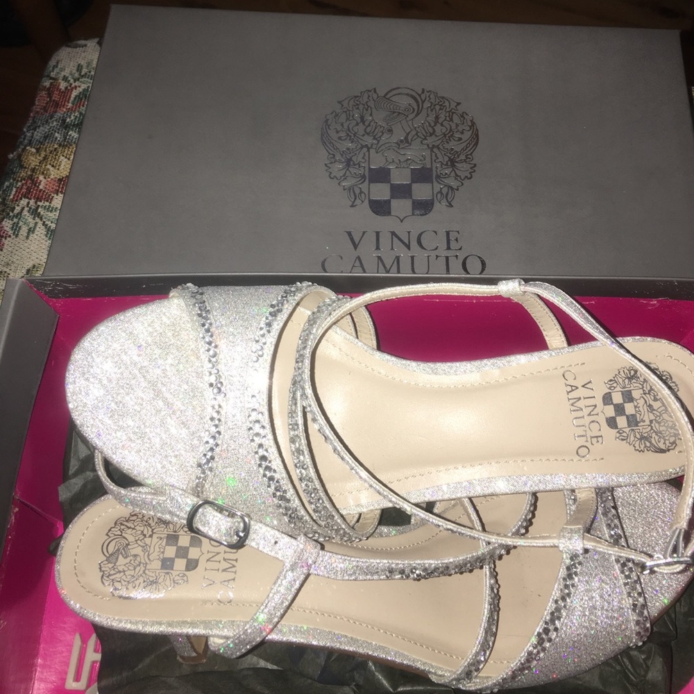 Vince Camino slingblack strap open toe heels