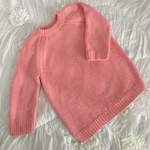 H&M Chunky Pink 3/4 Sleeve Sweater