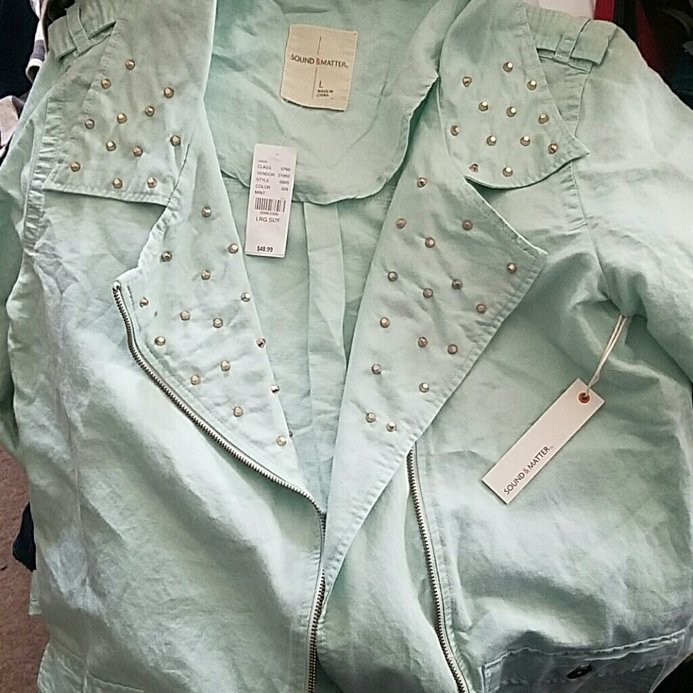 Turquoise studded jacket