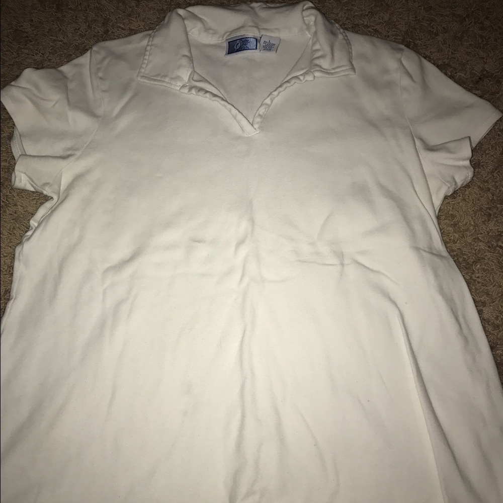 Maternity white collared shirt