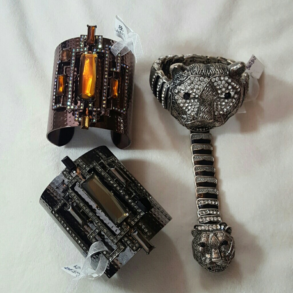 Bansri Bronze&Gunmetal Cuffs, Tiger Cuff/Ring NWT - Picture 1 of 8
