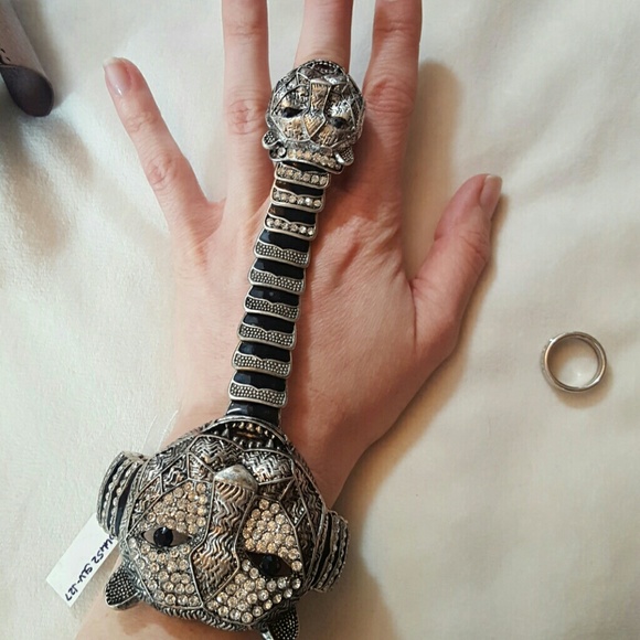 Bansri Bronze&Gunmetal Cuffs, Tiger Cuff/Ring NWT - Picture 7 of 8