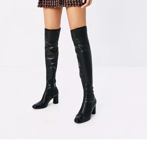 SALE NWT ZARA  OVER THE KNEE CAP TOE HEEL BOOT 6