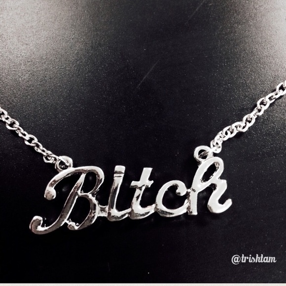 🔴🆕Silver left Statement Bitch dainty necklace - Picture 3 of 6