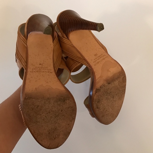 Maxstudio nude wrap around leather heels - Picture 4 of 4